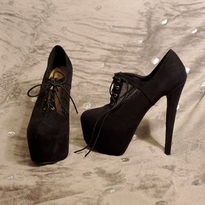 Sirena Black Suede Stilettos